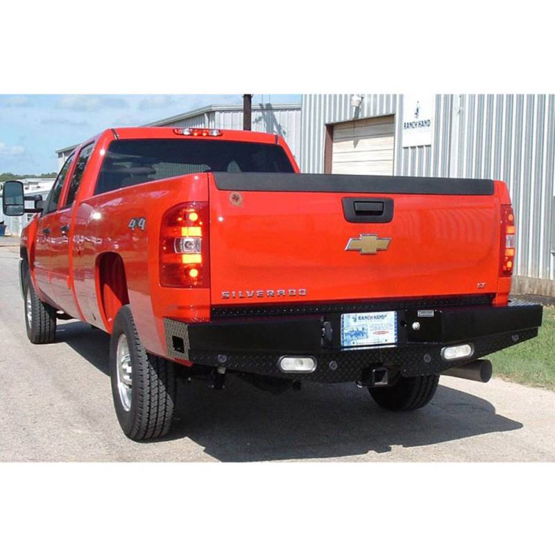 Ranch Hand - Ranch Hand SBC081BLSL Sport Rear Bumper with Lights and Sensor Holes for Chevy Silverado 2500 HD/3500 HD 2007-2010