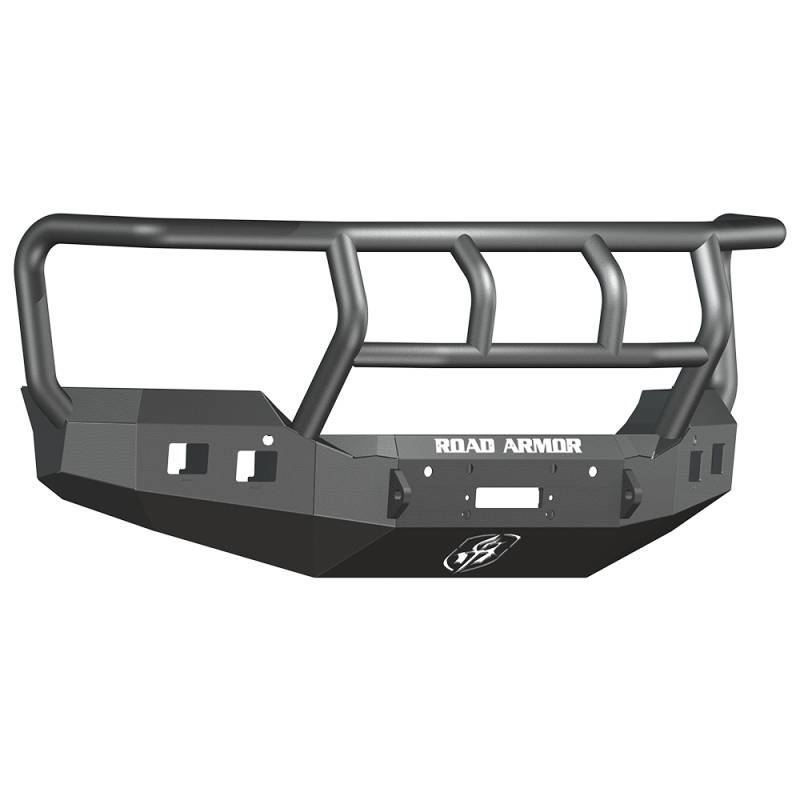 Road Armor - Road Armor 215R2B Stealth Winch Front Bumper with Titan II Guard and Square Light Holes for GMC Sierra 2500 HD/3500 HD 2015-2019