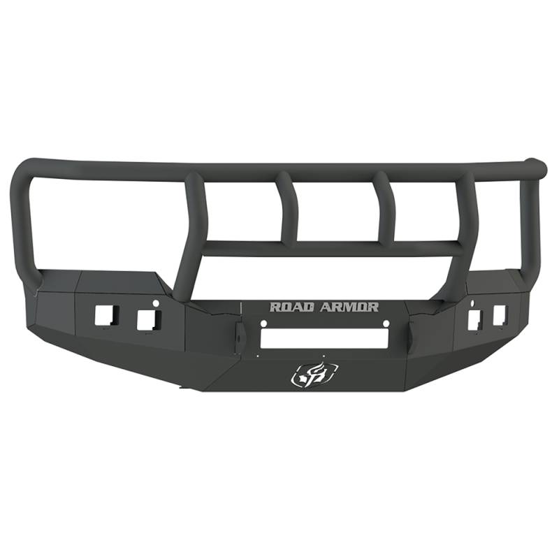 Road Armor - Road Armor 215R2B-NW Stealth Non-Winch Front Bumper with Titan II Guard and Square Light Holes for GMC Sierra 2500 HD/3500 HD 2015-2019