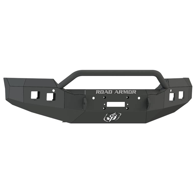 Road Armor - Road Armor 215R4B Stealth Winch Front Bumper with Pre-Runner Guard and Square Light Holes for GMC Sierra 2500 HD/3500 HD 2015-2019