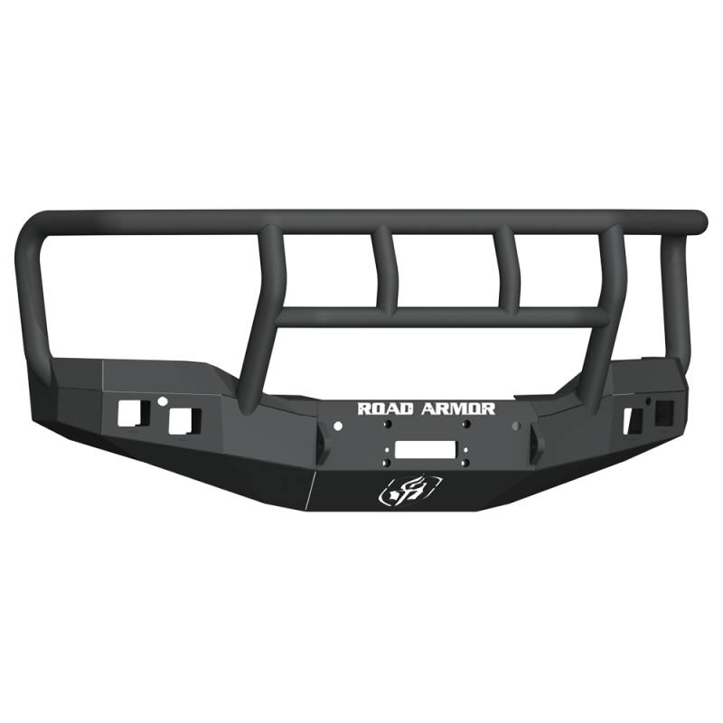 Road Armor - Road Armor 2161F2B Stealth Winch Front Bumper with Titan II Guard and Square Light Holes for GMC Sierra 1500 2016-2017