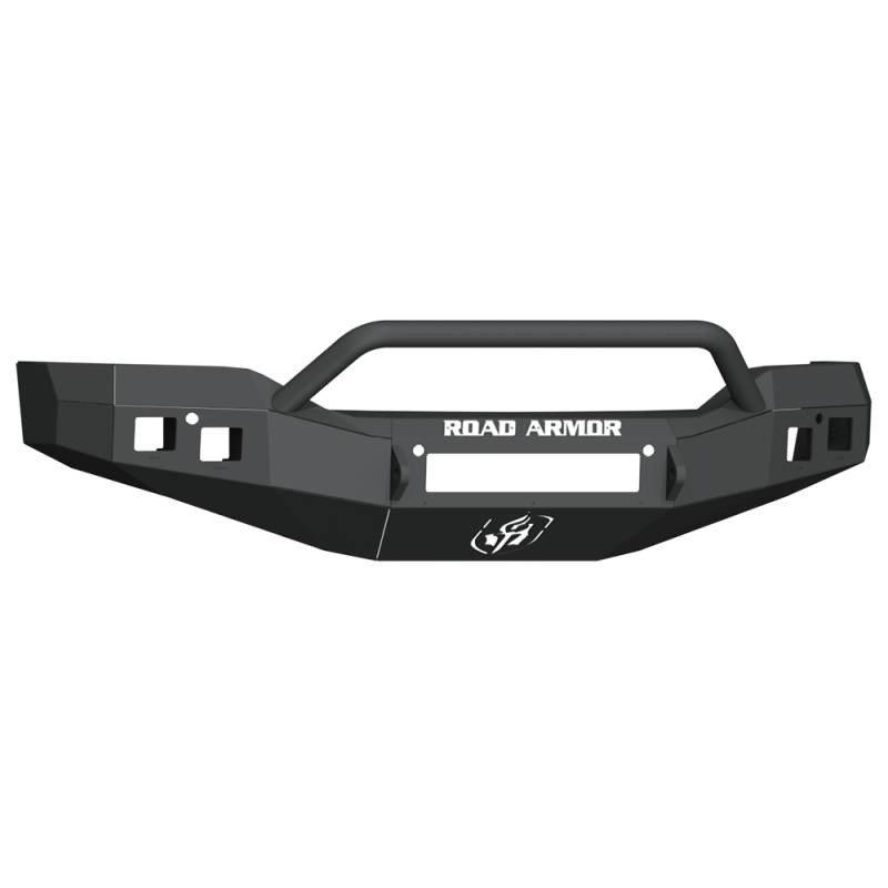 Road Armor - Road Armor 2161F4B-NW Stealth Non-Winch Front Bumper with Pre-Runner Guard and Square Light Holes for GMC Sierra 1500 2016-2018