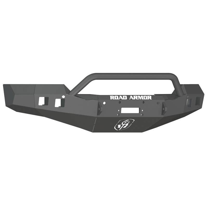 Road Armor - Road Armor 316R4B Stealth Winch Front Bumper with Pre-Runner Guard and Square Light Holes for Chevy Silverado 1500 2016-2018