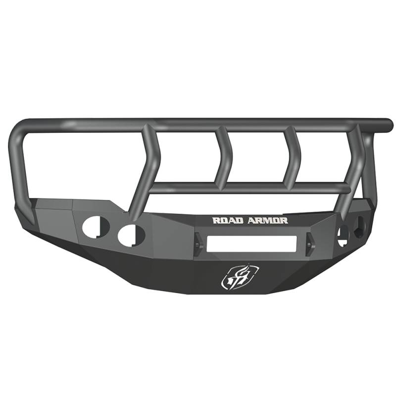Road Armor - Road Armor 38202B-NW Stealth Non-Winch Front Bumper with Titan II Guard and Round Light Holes for Chevy Silverado 2500 HD/3500 HD 2011-2014