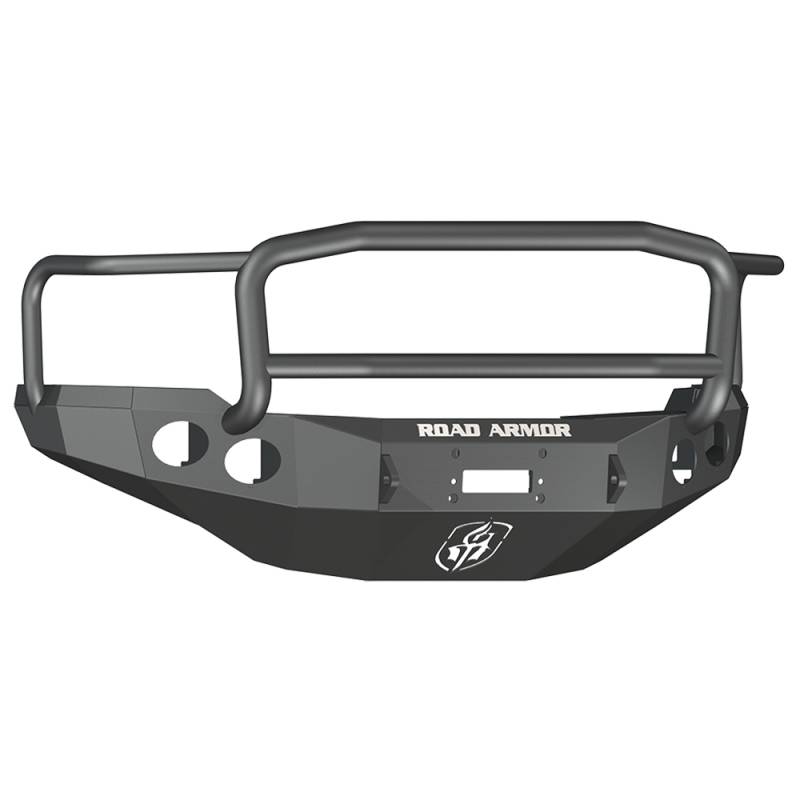 Road Armor - Road Armor 38205B Stealth Winch Front Bumper with Lonestar Guard and Round Light Holes for Chevy Silverado 2500 HD/3500 HD 2011-2014