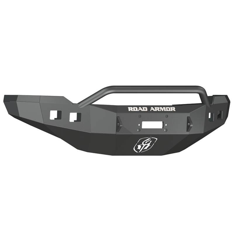 Road Armor - Road Armor 382R4B Stealth Winch Front Bumper with Pre-Runner Guard and Square Light Holes for Chevy Silverado 2500 HD/3500 HD 2011-2014