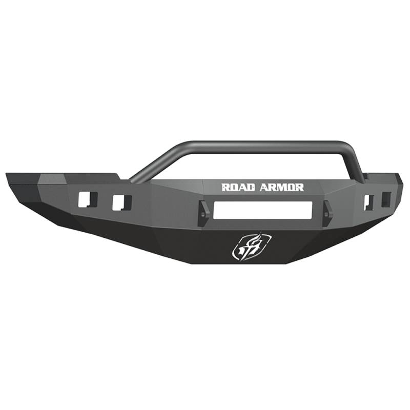 Road Armor - Road Armor 408R4B-NW Stealth Non-Winch Front Bumper with Pre-Runner Guard and Square Light Holes for Dodge Ram 2500/3500/4500/5500 2010-2018