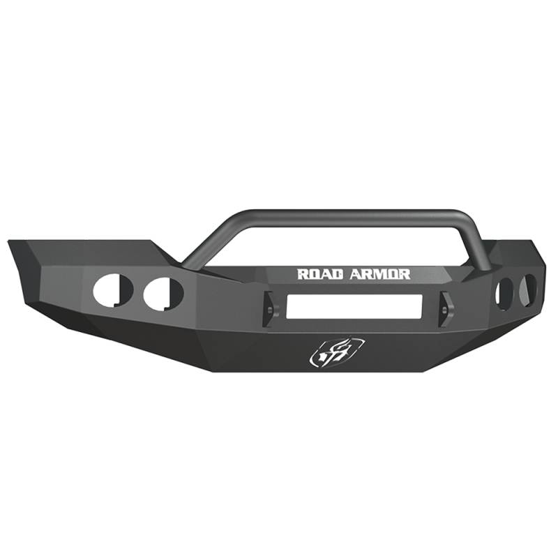 Road Armor - Road Armor 61104B-NW Stealth Non-Winch Front Bumper with Pre-Runner Guard and Round Light Holes for Ford F250/F350 2011-2016