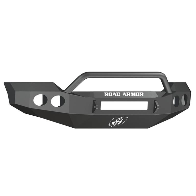 Road Armor - Road Armor 611404B-NW Stealth Non-Winch Front Bumper with Pre-Runner Guard and Round Light Holes for Ford F450/F550 2011-2016