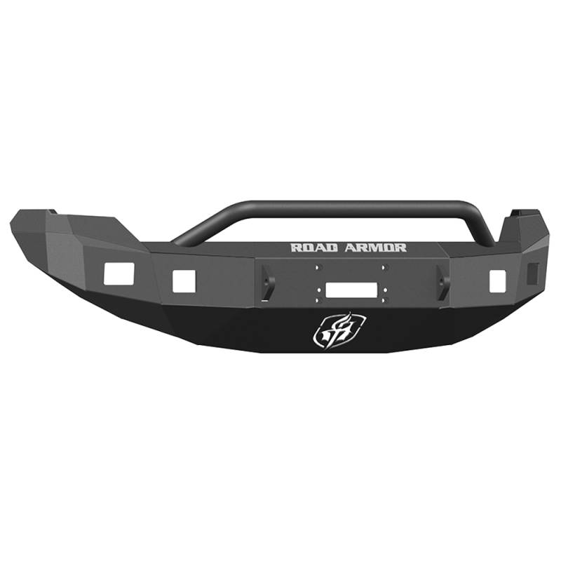 Road Armor - Road Armor 613R4B Stealth Winch Front Bumper with Pre-Runner Guard and Square Light Holes for Ford F150 2009-2014