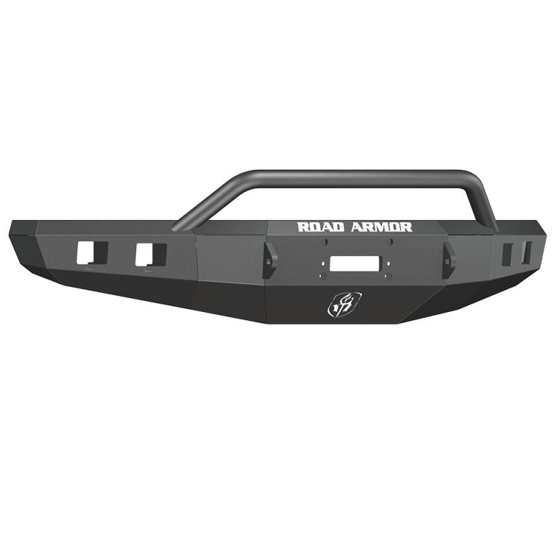 Road Armor - Road Armor 615R4B Stealth Winch Front Bumper with Pre-Runner Guard and Square Light Holes for Ford F150 2015-2017