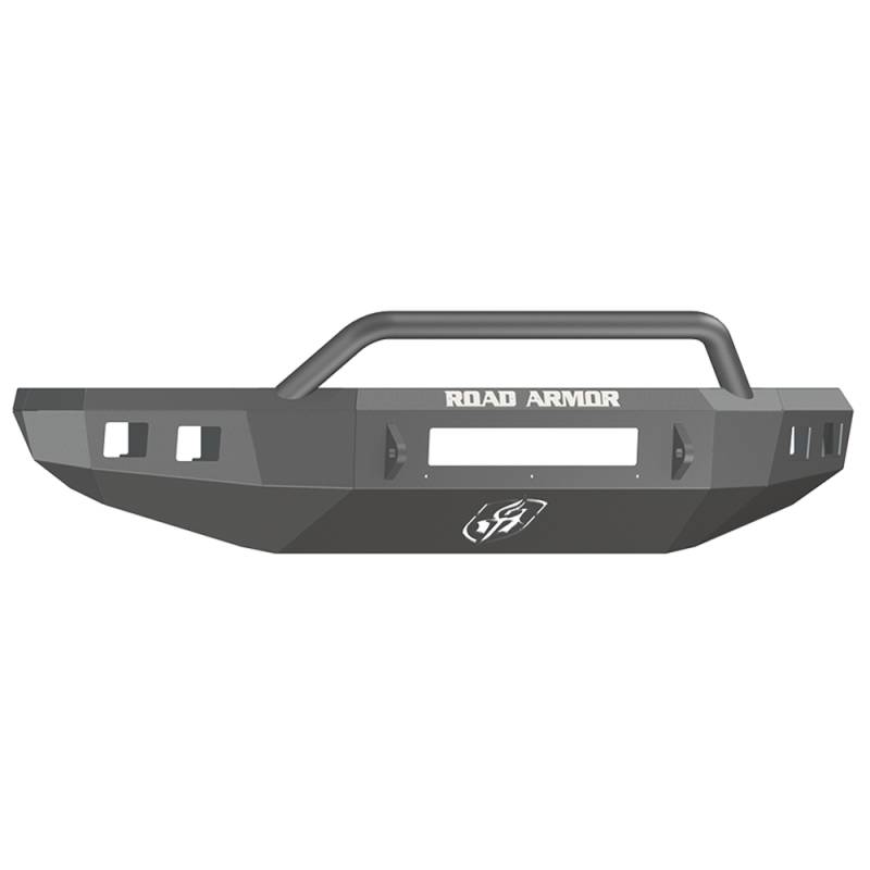 Road Armor - Road Armor 914R4B-NW Stealth Non-Winch Front Bumper with Pre-Runner Guard and Square Light Holes for Toyota Tundra 2014-2020