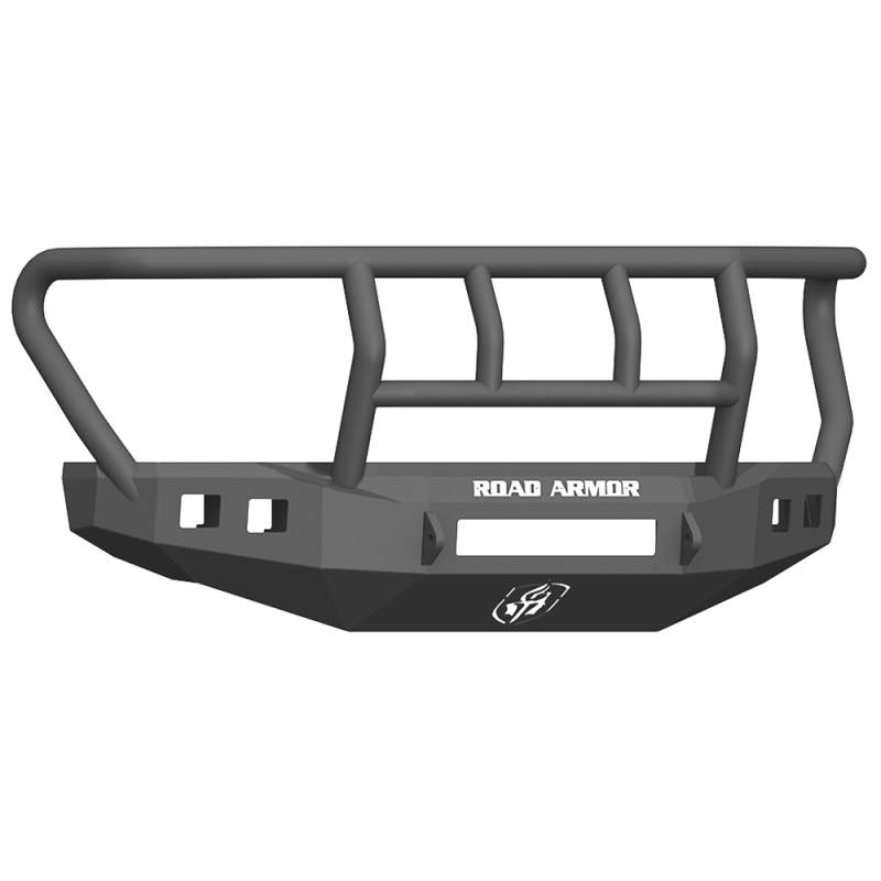 Road Armor - Road Armor 617F2B-NW Stealth Non-Winch Front Bumper with Titan II Guard and Square Light Holes for Ford F250/F350 2017-2021