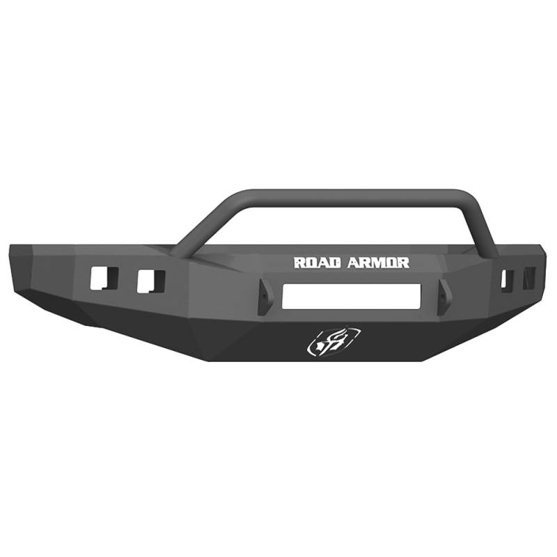 Road Armor - Road Armor 617F4B-NW Stealth Non-Winch Front Bumper with Pre-Runner Guard and Square Light Holes for Ford F250/F350 2017-2021