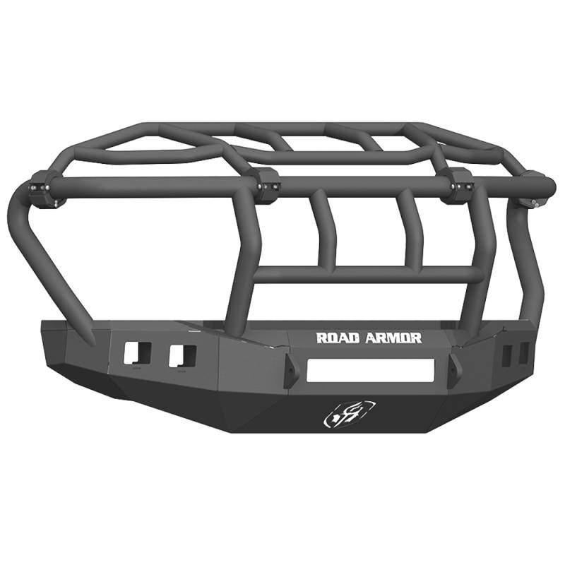 Road Armor - Road Armor 617F3B-NW Stealth Non-Winch Front Bumper with Intimidator Guard and Square Light Holes for Ford F250/F350 2017-2019