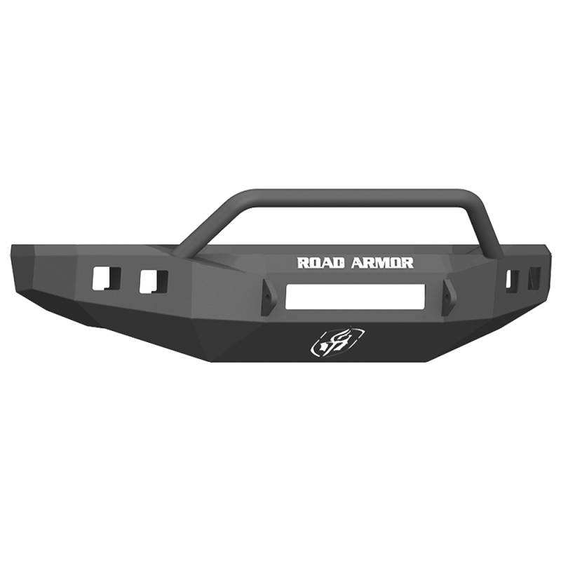 Road Armor - Road Armor 617F4Z-NW Stealth Non-Winch Front Bumper with Pre-Runner Guard and Square Light Holes for Ford F250/F350 2017-2021