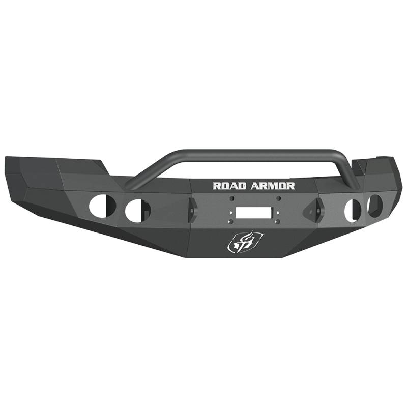Road Armor - Road Armor 37204B Stealth Winch Front Bumper with Pre-Runner Guard and Round Light Holes for Chevy Silverado 2500 HD/3500 HD/3500 2008-2010