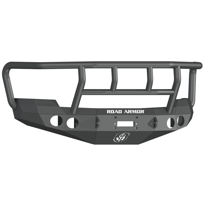 Road Armor - Road Armor 37202B Stealth Winch Front Bumper with Titan II Guard and Round Light Holes for Chevy Silverado 2500 HD/3500 HD/3500 2008-2010