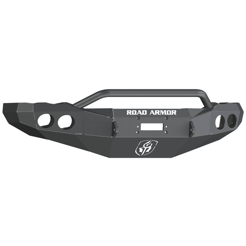 Road Armor - Road Armor 44044B Stealth Winch Front Bumper with Pre-Runner Guard and Round Light Holes for Dodge Ram 2500/3500 2003-2005