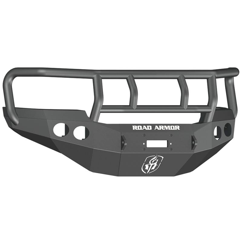 Road Armor - Road Armor 38402B Stealth Winch Front Bumper with Titan II Guard and Round Light Holes for GMC Sierra 2500 HD/3500 HD 2011-2014