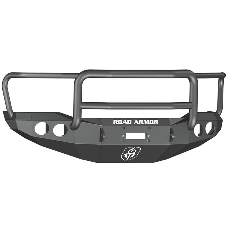Road Armor - Road Armor 99031B Stealth Winch Front Bumper with Lonestar Guard and Round Lights Holes for Toyota Tundra 2007-2013