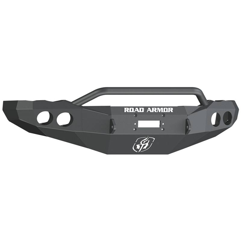 Road Armor - Road Armor 44034B Stealth Winch Front Bumper with Pre-Runner Guard and Round Light Holes for Dodge Ram 1500 2002-2005