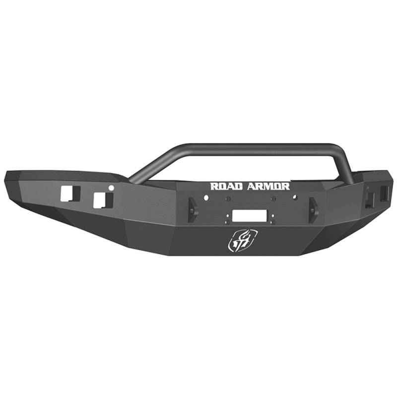 Road Armor - Road Armor 214R4B Stealth Winch Front Bumper with Pre-Runner Guard and Square Light Holes for GMC Sierra 1500 2014-2015
