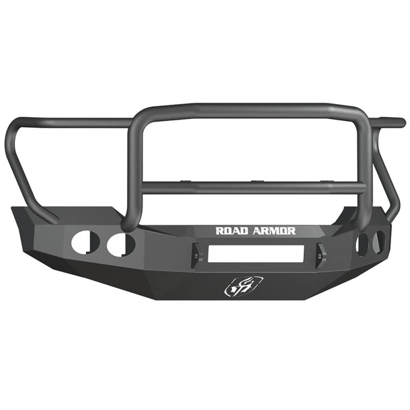Road Armor - Road Armor 61105B-NW Stealth Non-Winch Front Bumper with Lonestar Guard and Round Light Holes for Ford F250/F350 2011-2016