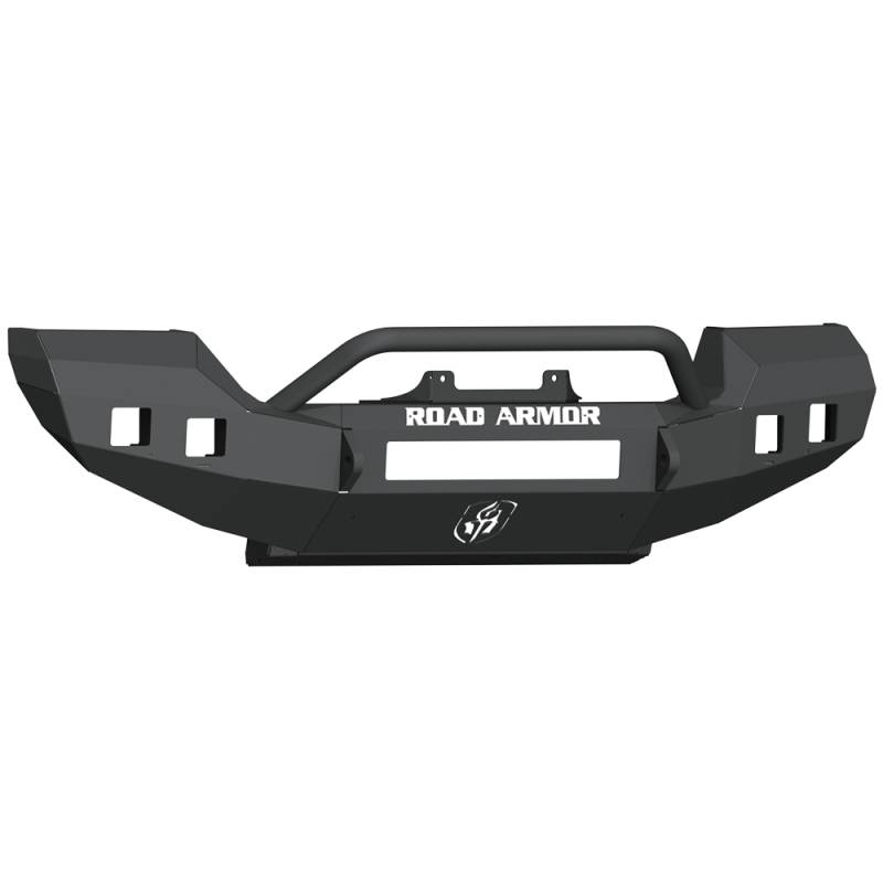 Road Armor - Road Armor 5183F4B Stealth Full Width Winch Front Bumper with Pre-Runner Guard and Square Light Holes for Jeep Wrangler JL 2018-2019