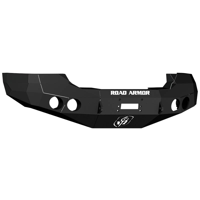 Road Armor - Road Armor 37400B Stealth Winch Front Bumper with Round Light Holes for GMC Sierra 2500 HD/3500 HD/3500 2008-2010