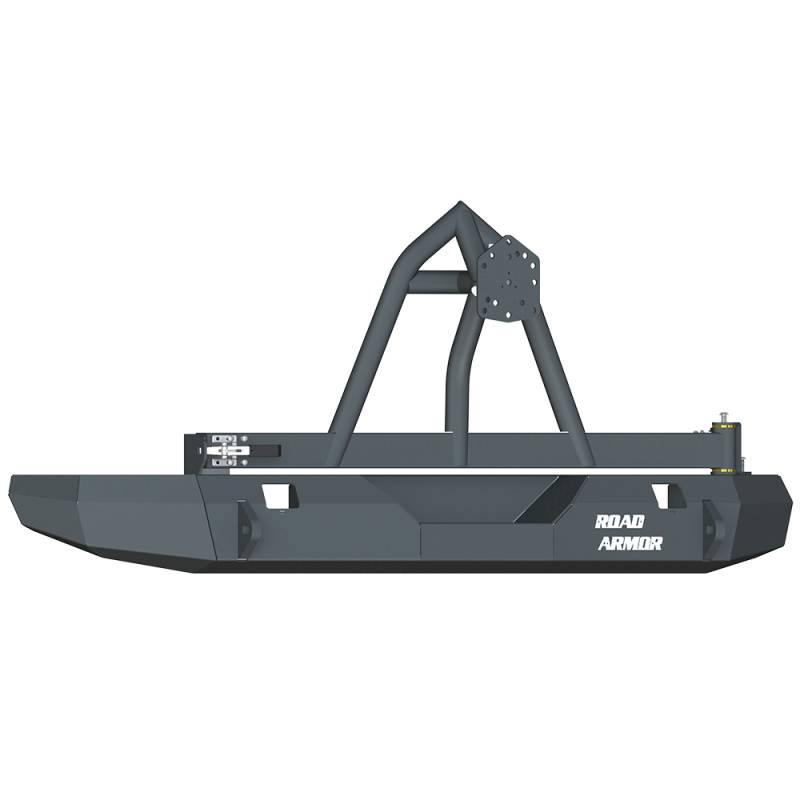 Road Armor - Road Armor 508R0B-TC Stealth Non-Winch Rear Bumper with Tire Carrier Guard for Jeep Wrangler JK 2007-2018