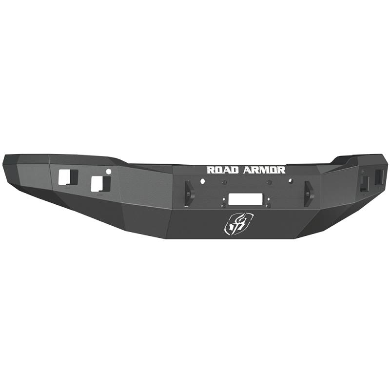 Road Armor - Road Armor 214R0B Stealth Winch Front Bumper with Square Light Holes for GMC Sierra 1500 2014-2015