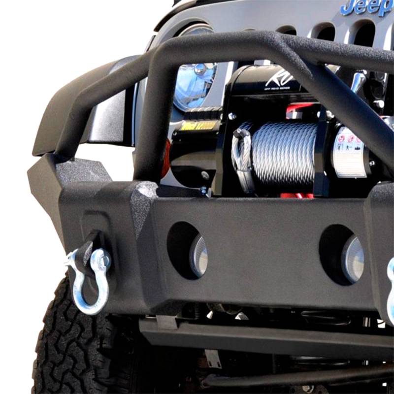 DV8 Offroad - DV8 Offroad FBSHTB-01 Full Length Winch Front Bumper for Jeep Wrangler JK/JL 2007-2019