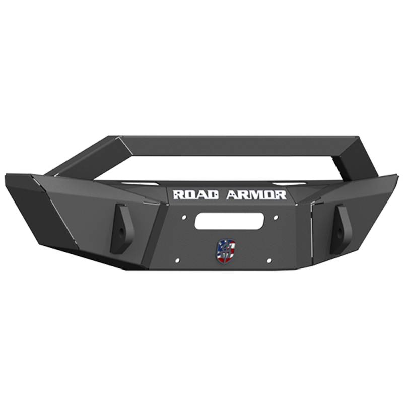 Road Armor - Road Armor 5180F3B Stealth Winch Front Bumper with Sheetmetal Bar Guard for Jeep Wrangler JL 2018-2019