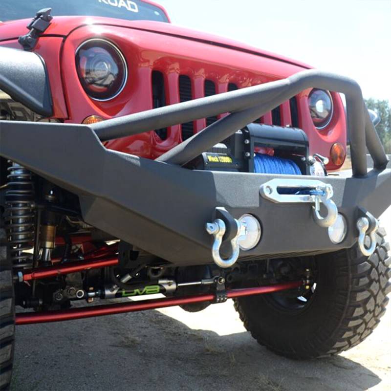 DV8 Offroad - DV8 Offroad FBSHTB-10 Full Length Winch Front Bumper for Jeep Wrangler JK 2007-2018