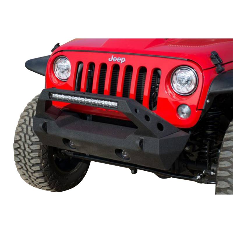 DV8 Offroad - DV8 Offroad FBSHTB-25 Winch Front Bumper with Stubby Bar for JeepWranglerJK/JL 2007-2019