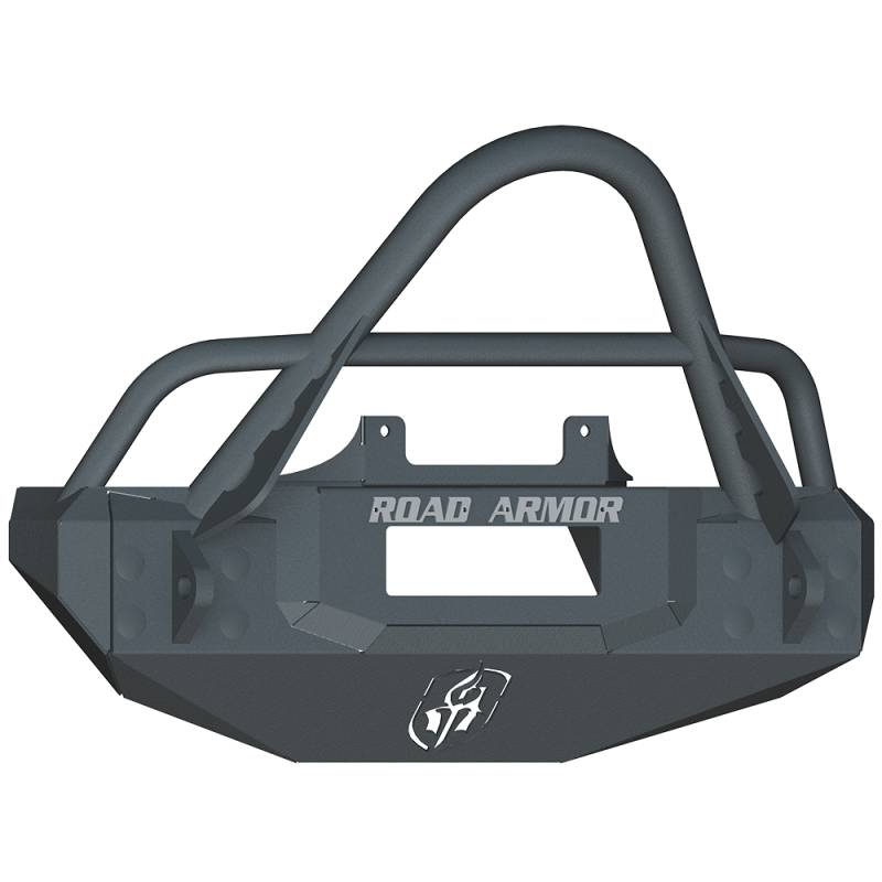 Road Armor - Road Armor 509R4B Stealth Winch Front Bumper with Stinger Guard and Square Light Ports for Jeep Wrangler JK 2007-2018