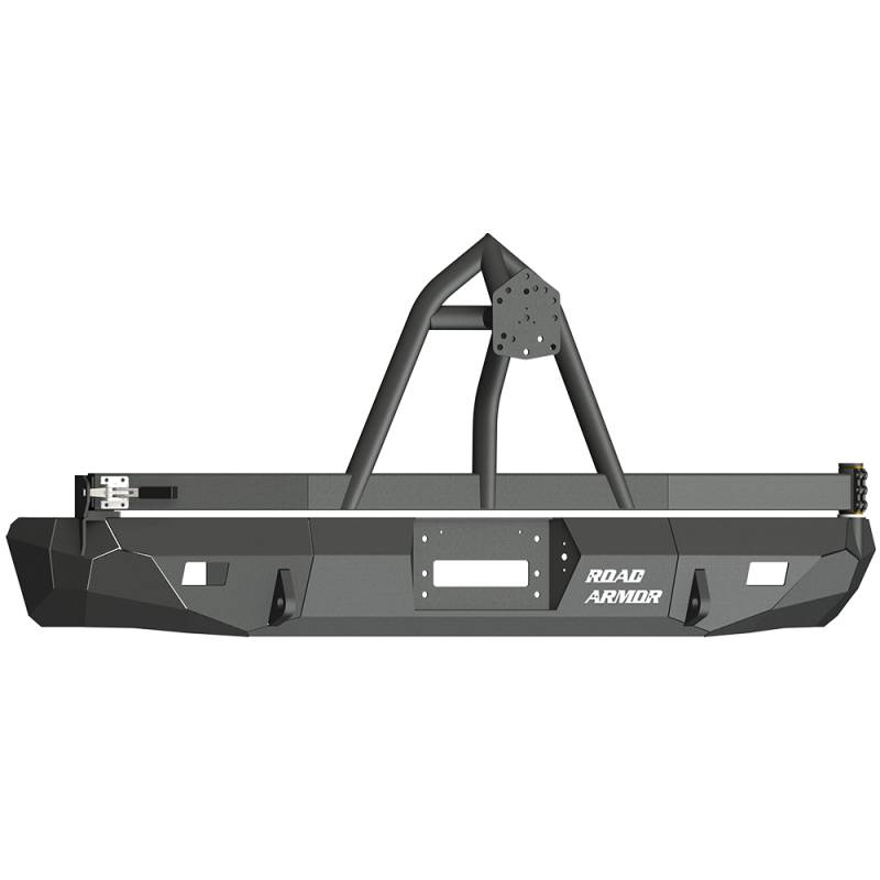 Road Armor - Road Armor 61208B Stealth Winch Rear Bumper with Tire Carrier for Ford Excursion 1999-2007