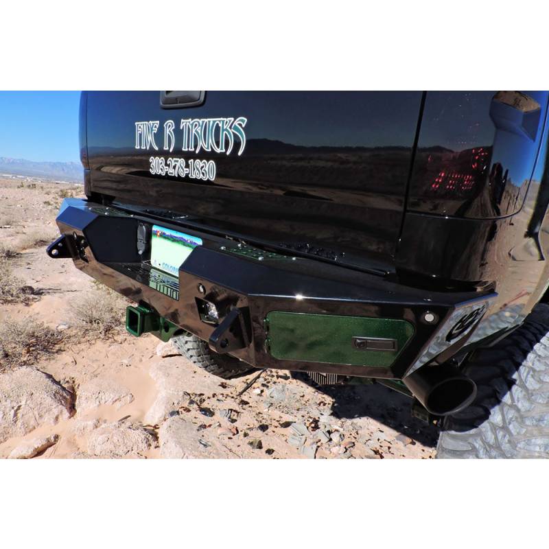 Addictive Desert Designs - ADD R347301280103 HoneyBadger Rear Bumper with Sensor Holes for Chevy Silverado 2500/3500 2015-2019