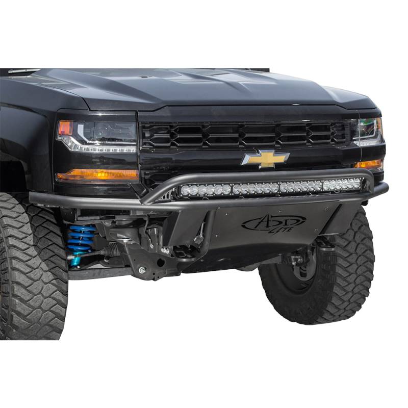 Addictive Desert Designs - ADD F363842940103 Lite Front Bumper with Top Hoop for Chevy Silverado 1500 2014-2018