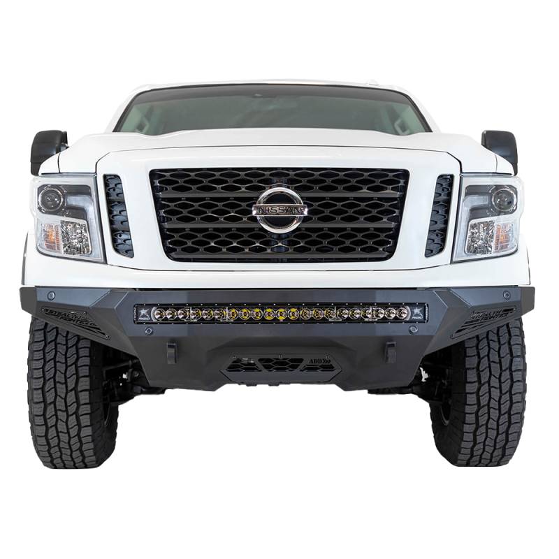 Addictive Desert Designs - ADD F921402860103 Stealth Fighter Front Bumper with Sensor Holes for Nissan Titan 2016-2020