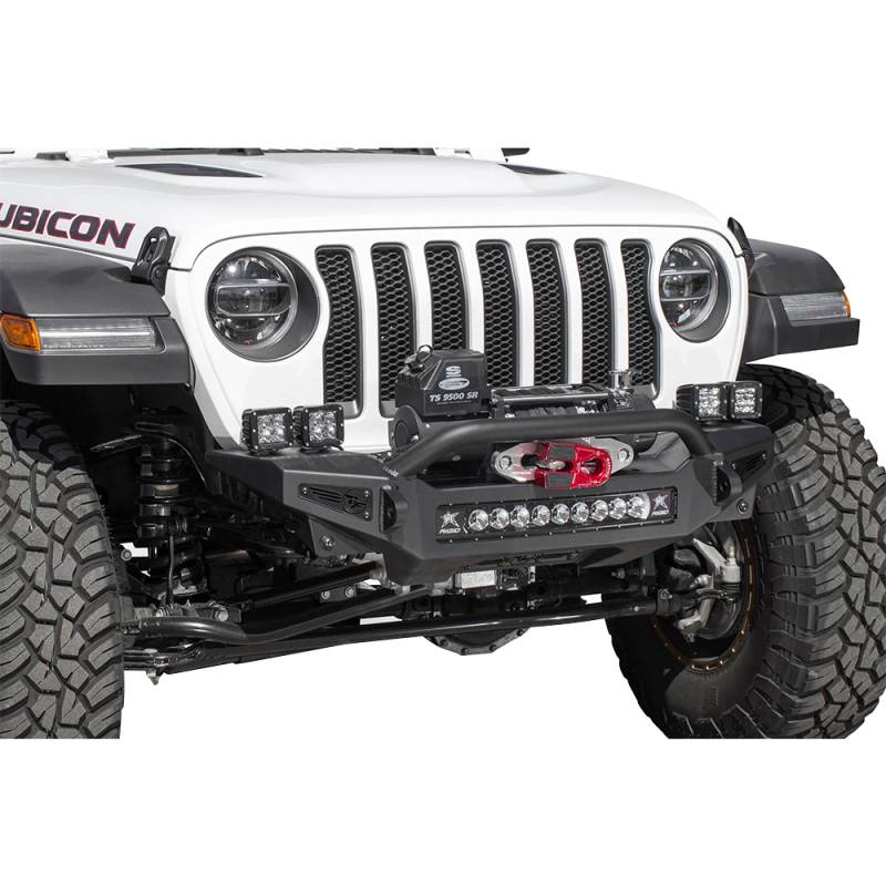 Addictive Desert Designs - ADD F964902080103 Rock Fighter Winch Front Bumper with Pre-Runner for Jeep Gladiator JT/Wrangler JL 2018-2020