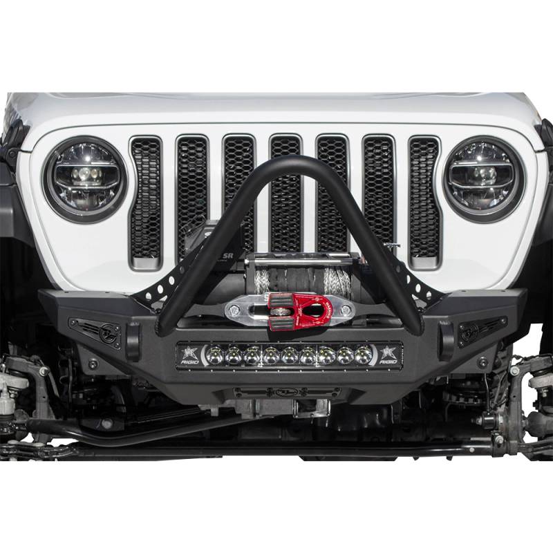 Addictive Desert Designs - ADD F964952080103 Rock Fighter Winch Front Bumper with Stubby Bar for Jeep Gladiator JT/Wrangler JL 2018-2020