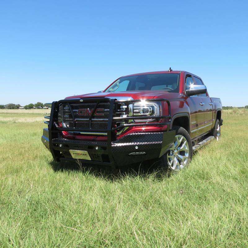 Frontier Gear - Frontier Gear 300-31-6009 Front Bumper with Sensor Holes and Light Bar Compatible for GMC Sierra 1500 2016-2018