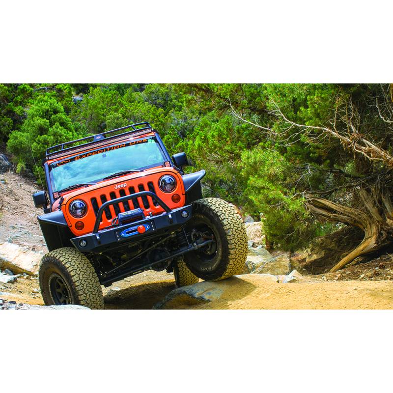 Expedition One - Expedition One JKFB_CS_H_PC Core Series Winch Front Bumper with Hoop for Jeep Wrangler JK 2007-2018 - Textured Black