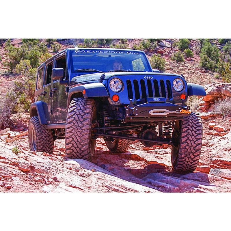 Expedition One - Expedition One JKFB_DX_PC DX Winch Front Bumper for Jeep Wrangler JK 2007-2018 - Textured Black