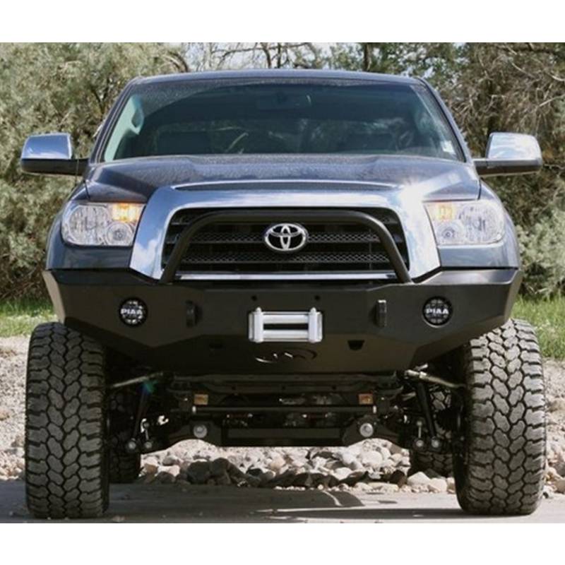 Expedition One - Expedition One TT07-13-FB-H-PC RangeMax Winch Front Bumper with Hoop for Toyota Tundra 2007-2013 - Textured Black