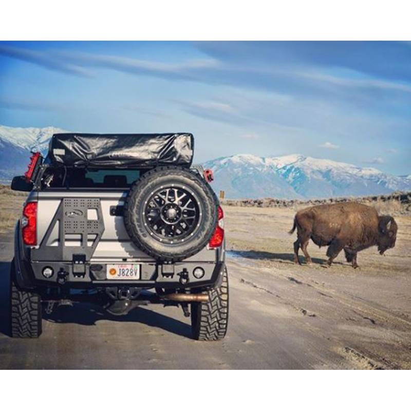 Expedition One - Expedition One EXOTT14RB-DSTC_PC Rear Bumper with Dual Swing-Out for Toyota Tundra 2014-2020 - Textured Black