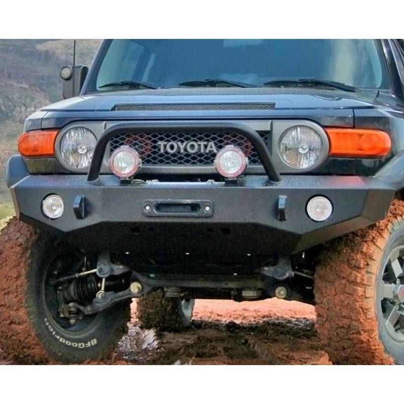 Expedition One - Expedition One FJCFB100_BB_PC Trail Series Base Front Bumper with Full Grille Guard for Toyota FJ Cruiser 2007-2010 - Textured Black