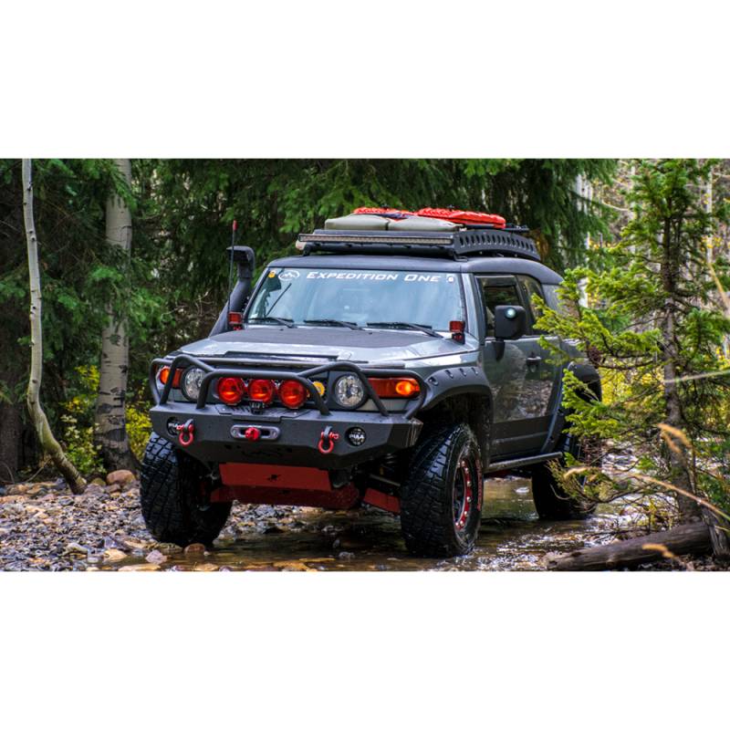 Expedition One - Expedition One FJCFB100_WY_PC Trail Series WyoOtto Front Bumper for Toyota FJ Cruiser 2007-2010 - Textured Black